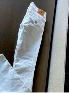 True Religion White Bootcut Jeans Flap Pocket Y2K Denim